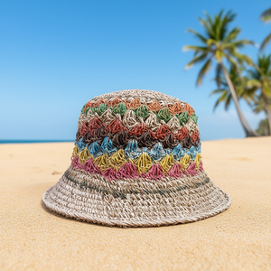 Sombrero de cáñamo triturado estilo bucket - Product Image 3