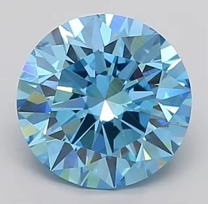 Diamante cultivado en laboratorio azul redondo 1,90 CT Fancy Vivid Blue VS1 y otras joyas de diamantes - Product Image 3