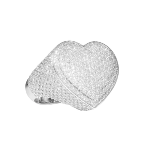 Anillo de Corazón con Diamantes Moissanite Estilo Hip Hop para Mujer, Precio de Fábrica al por Mayor, Oro de 14k, Anillo con Incrustaciones de Diamantes, Perfecto para Regalo de San Valentín - Product Image 3
