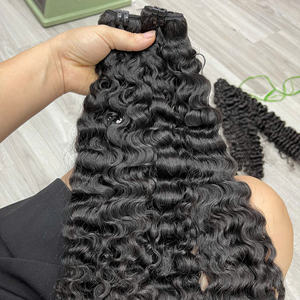 Vente flash : Cheveux naturels noirs bouclés birmans, mèches de cheveux humains vietnamiens, sans perte ni nœuds - Product Image 4