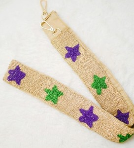 Correa de bolso étnica con bordado de estrellas y cuentas, para bolso de mano, bandolera, estilo bohemio, desmontable, cinturón para bolso, accesorio moderno para bolso - Product Image 1
