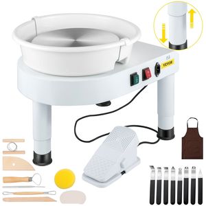 Kit di strumenti fai da te in ceramica da 11 pollici macchina per ruote in ceramica con gambe di sollevamento e pedale per l'apprendimento - Product Image 1