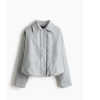 Blouson bomber matelassé pour femme avec col classique, fermeture éclair décontractée, en coton léger, style urbain pour la saison froide