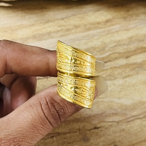 High Demand Brass <b>Rings</b> Boho Statement Band <b>Ring</b> For Women 18k Gold Plated Tribal Pattern <b>Chunky</b> Trendy <b>Ring</b> For Wholesale - Product Image 6