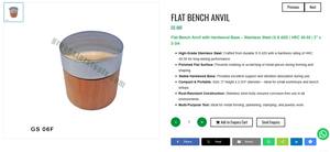 Herramienta de Joyería: Banco de Trabajo Plano con Base de Madera Dura y Acero Inoxidable para Moldear Metal | N.º de artículo: GS-06F - Product Image 3