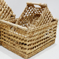 Panier tressé en corde de jonc de mer Artex Dong Thap Vietnam Modèle SD9971A-4NA pour rangement domestique, organisation et artisanat décoratif