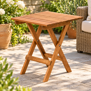 Durable <b>Outdoor</b> <b>Wooden</b> Picnic <b>Table</b> with Prominent Grain Handcrafted Look for Use in <b>Outdoor</b> Furniture - Product Image 6