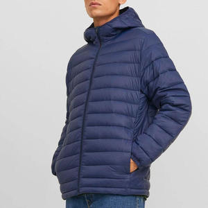Chaqueta Acolchada con Capucha para Hombre, Invierno, Casual, Cierre de Cremallera, Resistente al Viento, Color Sólido, Relleno de Poliéster, Corte Regular - Product Image 2