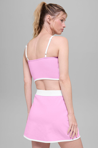 Women's <b>Pink</b> Strapless Sports <b>Crop</b> <b>Top</b> Solid Color Knitted Spandex Polyester Breathable Activewear Tank <b>Top</b> - Product Image 2