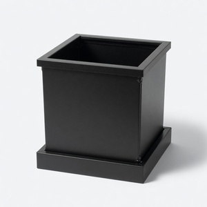 Macetero Cuadrado de Aluminio Fundido con Recubrimiento de Polvo Negro, Resistente a la Oxidación, Decoración Arquitectónica para Jardín y Terraza - Product Image 1