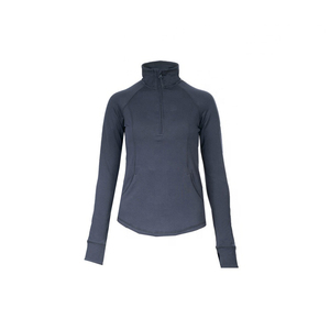 Chemise d'équitation de luxe haut de gamme pour femme, décontractée, unie, avec logo brodé, fermeture éclair, séchage rapide, extensible, pour l'entraînement équestre - Product Image 3