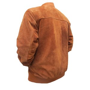 Chaqueta Bomber de Piel de Vaca para Hombre, Cuello Alto, Cierre de Cremallera, Ropa Casual de Invierno, Corte Regular, Color Sólido, Logotipo Frontal, Ecológica - Product Image 3