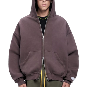 Fabricant de sweats à capuche zippés personnalisés avec logo OEM, sweats à capuche zippés pour hommes 100% coton de haute qualité, sweats à capuche zippés unis et vierges pour hommes - Product Image 4