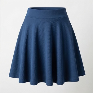 Minifalda de Mujer, Corte en A, Color Sólido, Cintura Elástica, Diseño Plisado, Cómoda, Tela de Spandex y Poliéster, para Todas las Temporadas - Product Image 1