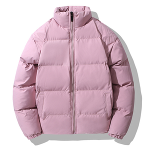 Men's Blue Puffer Jacket Winter <b>Coat</b> Stand Collar Zipper Closure Windproof Casual Thick Polyester Wadding Regular Fit - Product Image 4