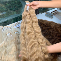 Article populaire : Extensions de cheveux humains vietnamiens 100g, couleur claire, 60cm de long, super double drawn, lots en vrac