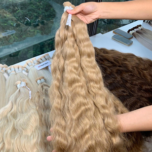 สินค้าขายดี ผมต่อเวียดนามแท้ 100 กรัม สีอ่อน ยาว 60 ซม. แบบ Super Double Drawn แบบเป็นมัด - Product Image 4