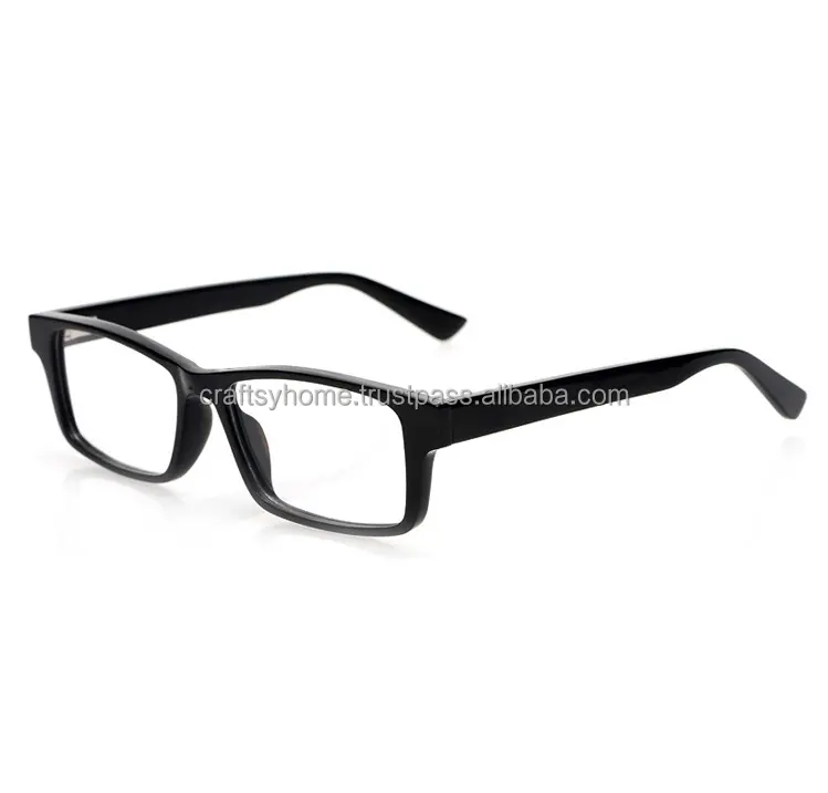 İtalya özelleştirilmiş buffalo horn çerçeve Unisex göz giyim güneş gölge asetat gözlük çerçevesi siyah manda boynuzu gözlük çerçeveleri Vintage