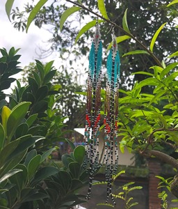 Exquisitos Pendientes Bohemios con Cuentas, Patrón Geométrico, Cuentas Coloridas, Pendientes Largos y Ligeros para Mujer, para Fiestas - Product Image 3