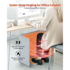 Ventilatore Riscaldante Portatile da Scrivania con Timer, Silenzioso e Sicuro per Casa e Ufficio, Scaldapiedi Pieghevole con Telecomando e Controllo Touch - Product Image 2