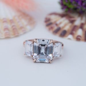 High Quality <b>925</b> Sterling <b>Silver</b> Gold Plated Moissanite Cluster <b>Rings</b> Bezel Setting Faceted Cut Classic Engagement Gift - Product Image 1