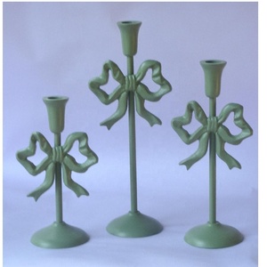 Elegant Ribbon <b>Bow</b> Shaped Metal Candle <b>Holder</b> Rough Finish for Festive Season Wedding Parties Home Decor Table Aluminium - Product Image 6