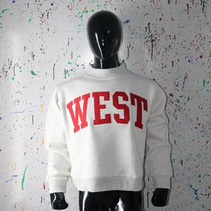 Sudadera WEST con cuello simulado, 450 GSM, bordado con nombre personalizado, corte holgado, 100% algodón, felpa francesa. - Product Image 3