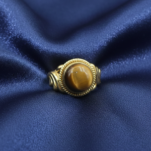 Natural <b>Tiger</b> <b>Eye</b> Gemstone <b>Ring</b> 925 Sterling Silver Handmade Vintage Statement <b>Ring</b> Oval Cabochon Men Women Jewelry for Unisex - Product Image 6