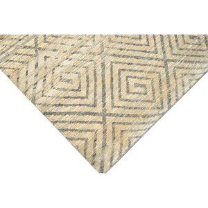 Alfombra Geométrica de Lana Hecha a Mano, Alfombra Moderna con Patrón de Diamantes Anudada a Mano para Decoración de Sala de Estar - Product Image 4