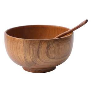 Grand saladier en bois naturel, grande capacité, plat de service en bois massif pour une cuisine éco-responsable - Product Image 6