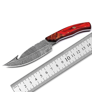 Cuchillo de Gancho para Deshuesar Forjado a Mano con Mango de Madera Púrpura y Funda de Cuero - Product Image 6
