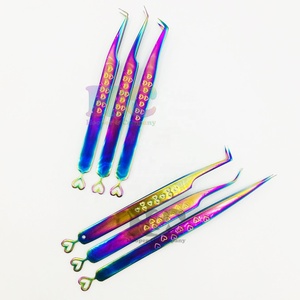 Pince à cils professionnelle de style nouveau, en acier inoxydable, anti-acide, durable, multi-cils, pince à cils en forme de cœur, solide - Product Image 6