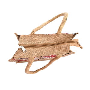 Bolso de mano de yute ecológico indio con asa acolchada tejida impresa Bolso de compras promocional Hecho en India Precio competitivo - Product Image 3