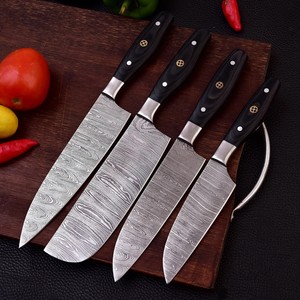 Ensemble de couteaux de chef en acier Damas forgé sur mesure, faits à la main, professionnels, quatre pièces, ambidextres, Nordic Forge - Product Image 3