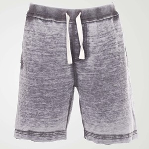 Shorts décontractés gris en maille pour femme, taille haute avec cordon de serrage, écologiques, séchage rapide, effet délavé, respirants, coupe régulière, couleur unie - Product Image 1