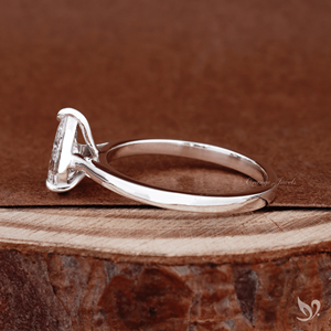 Pear Cut Lab Grown Diamond 1 Carat <b>Solitaire</b> Engagement <b>Ring</b> IGI Certified 10k White Gold Minimalist Bridal Wedding Anniversary - Product Image 3