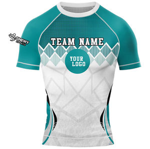 Maillots de surf à manches courtes sur mesure, protection UPF50+, séchage rapide, respirants, vêtements de sport de haute qualité, performance optimale - Product Image 6