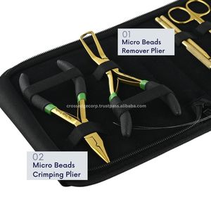 Kit de herramientas de extensión de cabello superventas con estuche, alicates de extracción y prensado de microeslabones, gancho de bucle de tracción con cables, agujas tipo C - Product Image 2