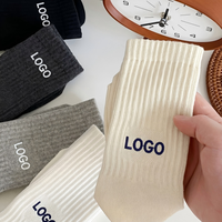 Chaussettes de sport mi-mollet en coton respirant pour hommes, avec logo personnalisé, épaisses et rembourrées, pour la course, le basketball et le tennis – Vente en gros