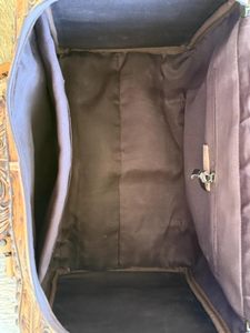 Bolsa de Viaje de Cuero Genuino Hecha a Mano con Diseño Floral Occidental, Bolsa de Equipaje para Pasar la Noche - Product Image 6