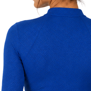 <b>Women</b>’s Royal Blue Horse Riding Base Layer Long Sleeve Equestrian Training Shirt <b>Quarter</b> <b>Zip</b> Stretch Breathable Performance top - Product Image 4