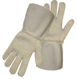 Gant en tissu éponge résistant à la chaleur, gants de sécurité en coton éponge, gant industriel à 5 doigts en tissu éponge avec poignet tricoté et revers en toile - Product Image 5