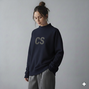 Sweat-shirt à col montant pour femme en polyester/coton, personnalisable, manches longues, léger, respirant, séchage rapide, automne-hiver - Product Image 1
