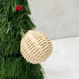 Ensemble de breloques suspendues en rotin pour arbres, mini décorations de Noël, décorations de fête festives - Product Image 5