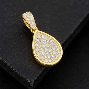 Pendentif goutte d'eau en diamant de laboratoire plaqué or véritable 10K, collier unisexe tendance personnalisé, bijoux minimalistes, idée cadeau - Product Image 5