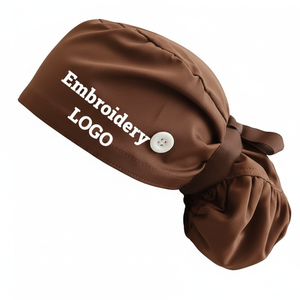 Bonnets chirurgicaux imprimés dessin animé pour infirmières, doublés satin, avec ouverture pour queue de cheval, en coton - Product Image 4