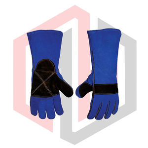 Guantes de Soldadura Azules de Cuero de Grano Completo, Guantes MIG TIG Premium Resistentes a Desgarros, Sin Silicona, Sin Polvo, de Alta Calidad y Seguridad - Product Image 2