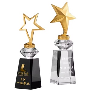 Trofeos de Cristal Elegantes y Personalizados con Estrellas, <span class=keywords><strong>Trofeo</strong></span> de Honor Competitivo, Fabricante de Trofeos Personalizados, <span class=keywords><strong>Trofeo</strong></span> para Eventos de Premiación - Product Image 1