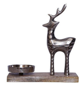 Top Selling Aluminum Christmas Tree and 2 T-Light Gold Finished on Wooden Box Home & Hotel Decor Best Christmas Candle Holder - Product Image 6