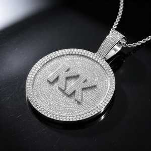 จี้เงินแท้ 925 สลักอักษรตามสั่ง ประดับเพชรโมอิสซาไนต์ VVS ทรงกลม แบบ Iced Out เครื่องประดับฮิปฮอป - Product Image 5